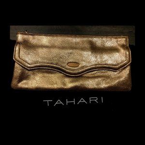 Gold Tahari clutch bag